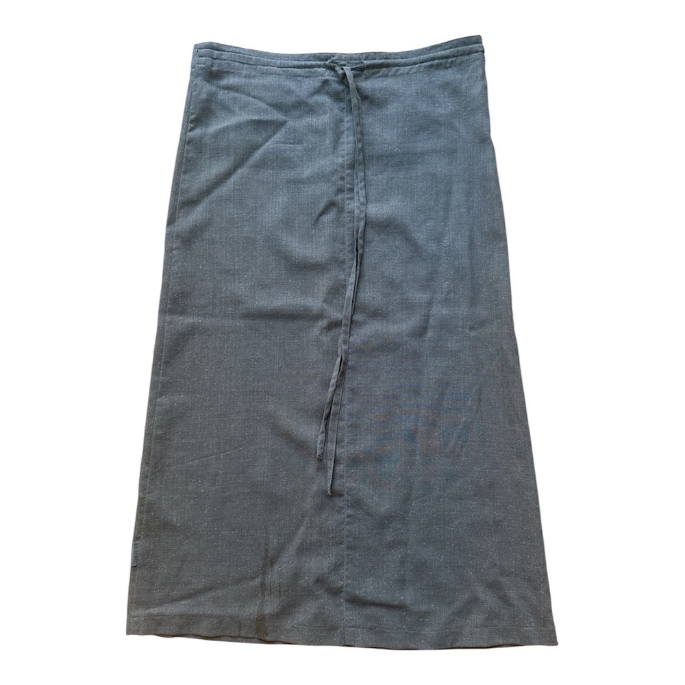 AllSaints Womens Charcoal Grey Wool Blend Drawstring Midi Skirt Size S